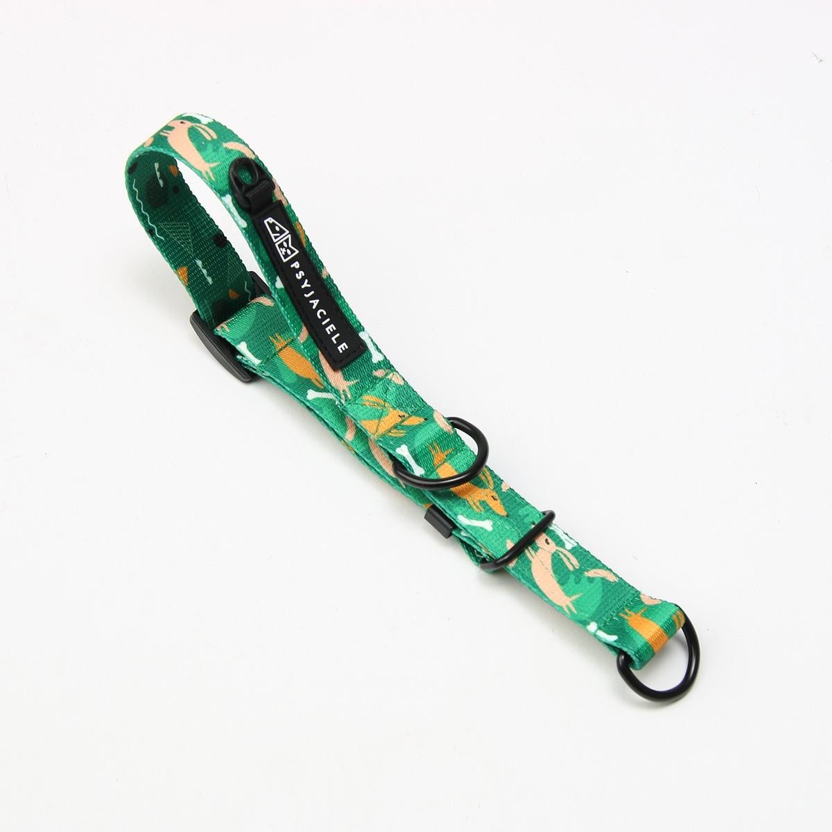 Obroża półzaciskowa dla psa lub kota "Psy na jawie" - Szerokość taśmy: 25mm, Rozmiar: S