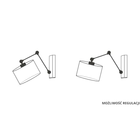 Kinkiet przegubowy lampa ścienna lampa na ścianę regulowany z abażurem walec SOUL