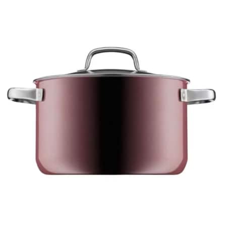 Garnek z pokrywką kolor różowego kwarcu Fusiontec Mineral, 24 cm, WMF