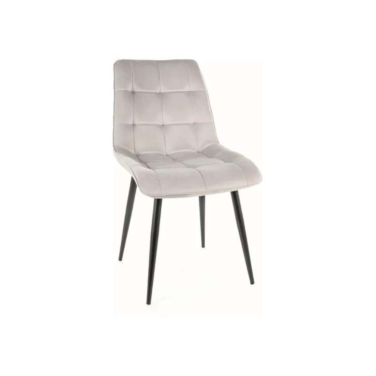 Krzesło tapicerowane CHIC VELVET jasnoszare