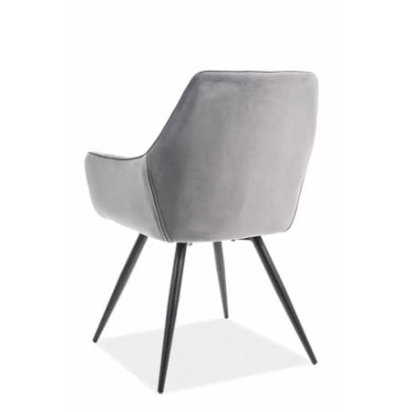 Krzesło LINEA VELVET szare/czarne