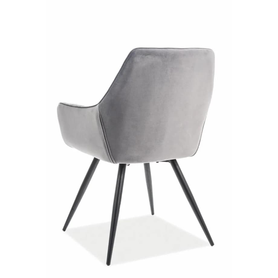 Krzesło LINEA VELVET szare/czarne