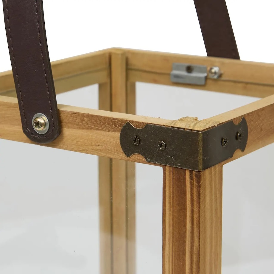 Komplet dwóch lampionów ze skórzanym uchwytem, Lony