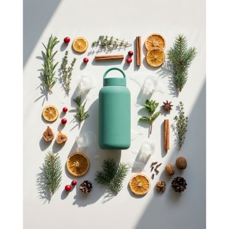MUUKI DAILY BOTTLE szklana butelka na wodę 720 ml, Frosted Green