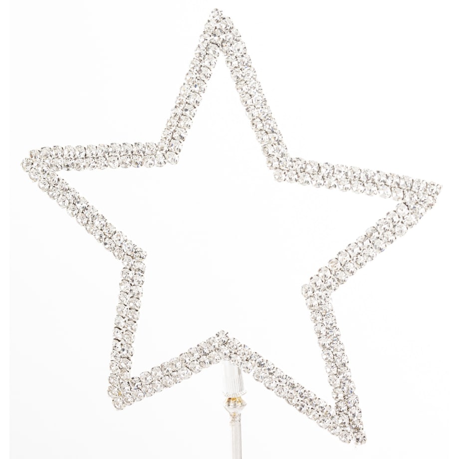 Dekoracja - 2 szt. stojąca GWIAZDA 22x10x7,5 cm na złotej podstawce