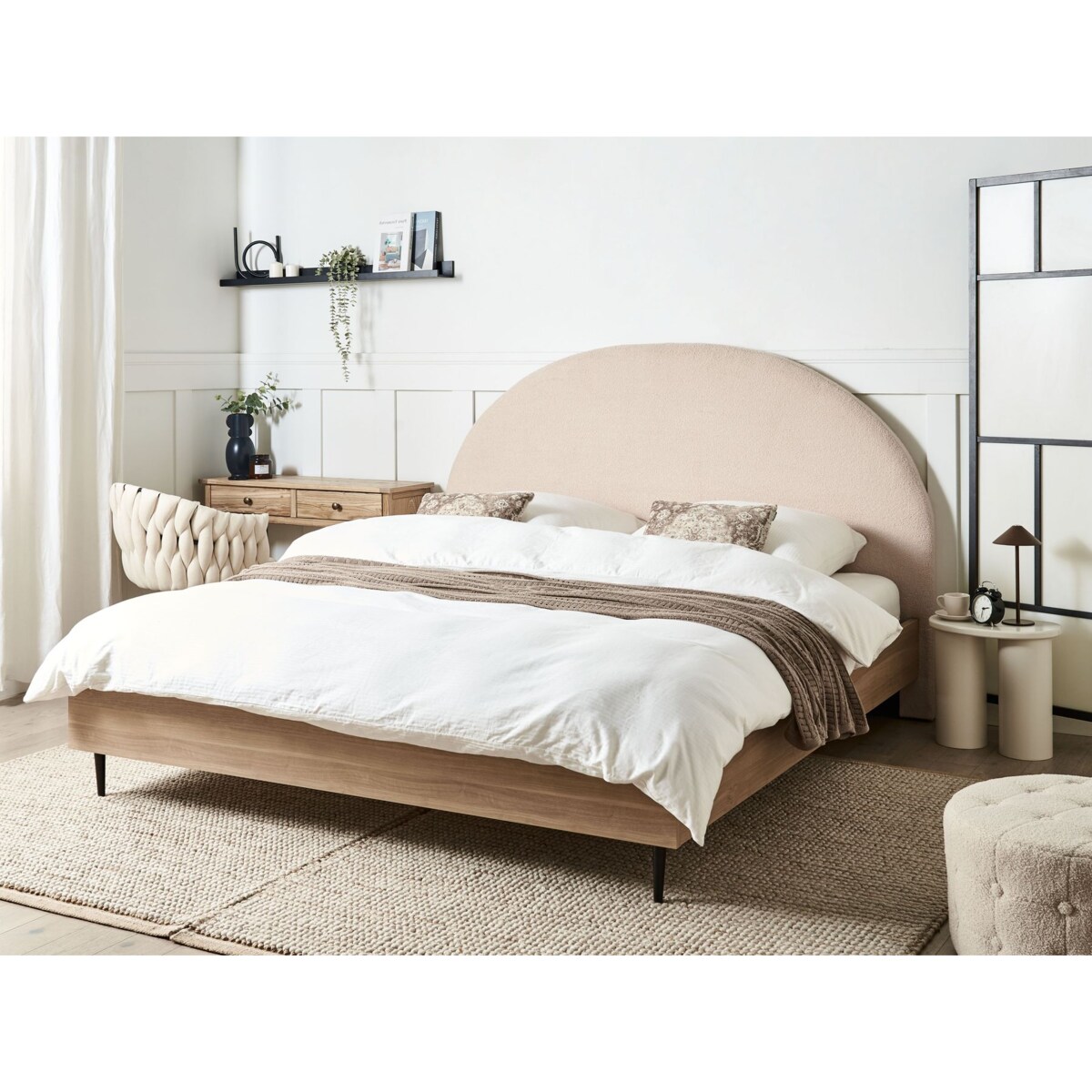 Łóżko Boucle MILLAY 180 x 200 cm Beżowy