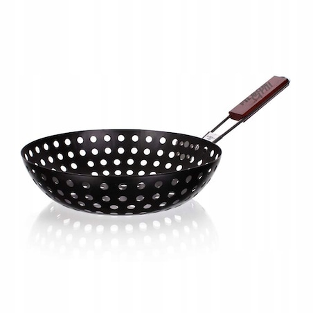 PATELNIA WOK GRILLOWA grillowania warzyw mięs stal na grill piknik tacka