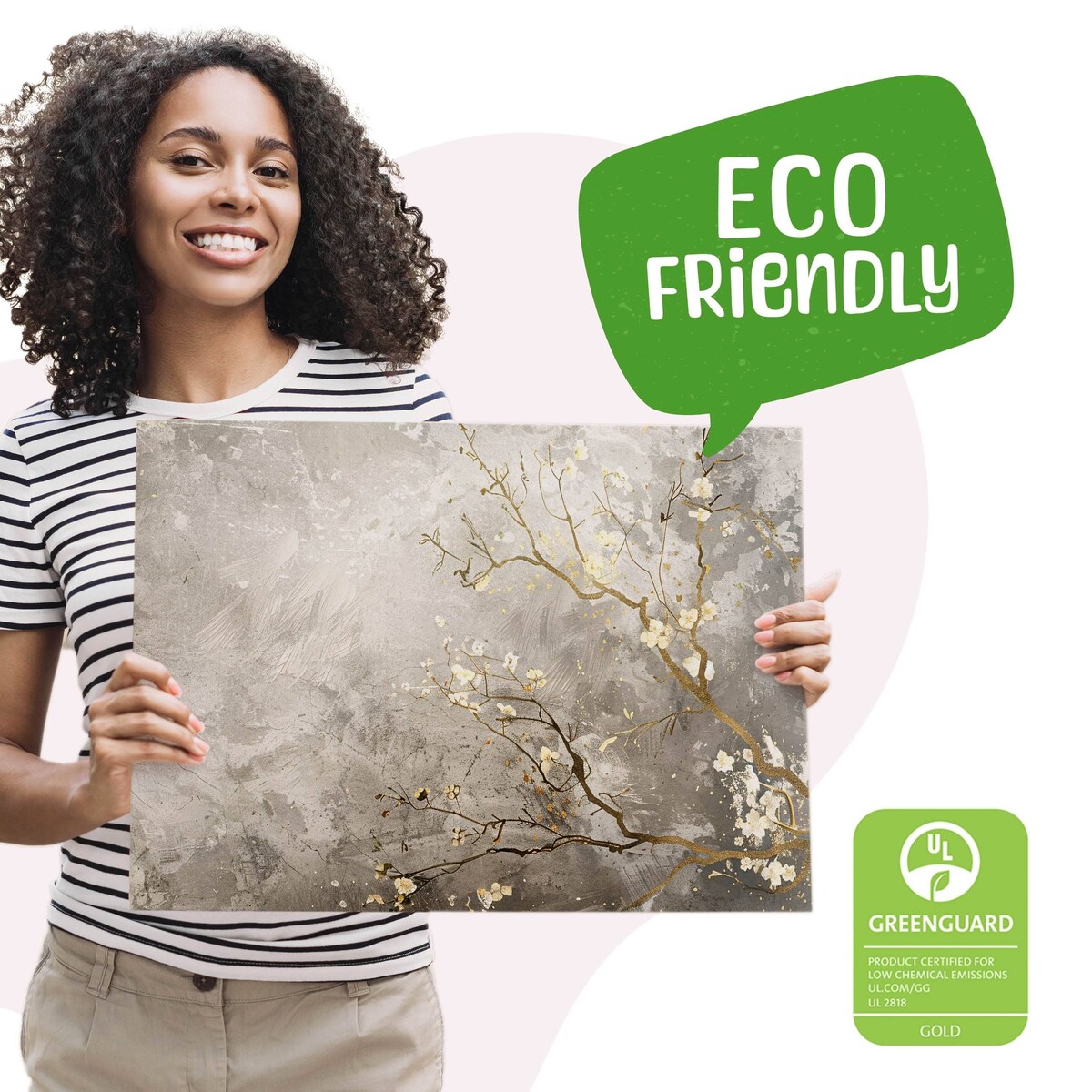 Obraz Do Salonu Sypialni Beton Abstrakcja Kwiaty Rośliny Natura 70x50cm