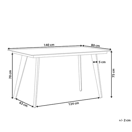 Stół ogrodowy MILETO 140 cm 80 cm Szkło Szary