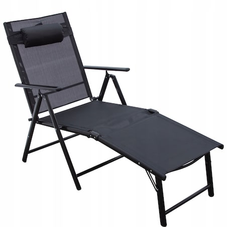 Leżanka ogrodowa aluminiowa z regulowanym oparciem