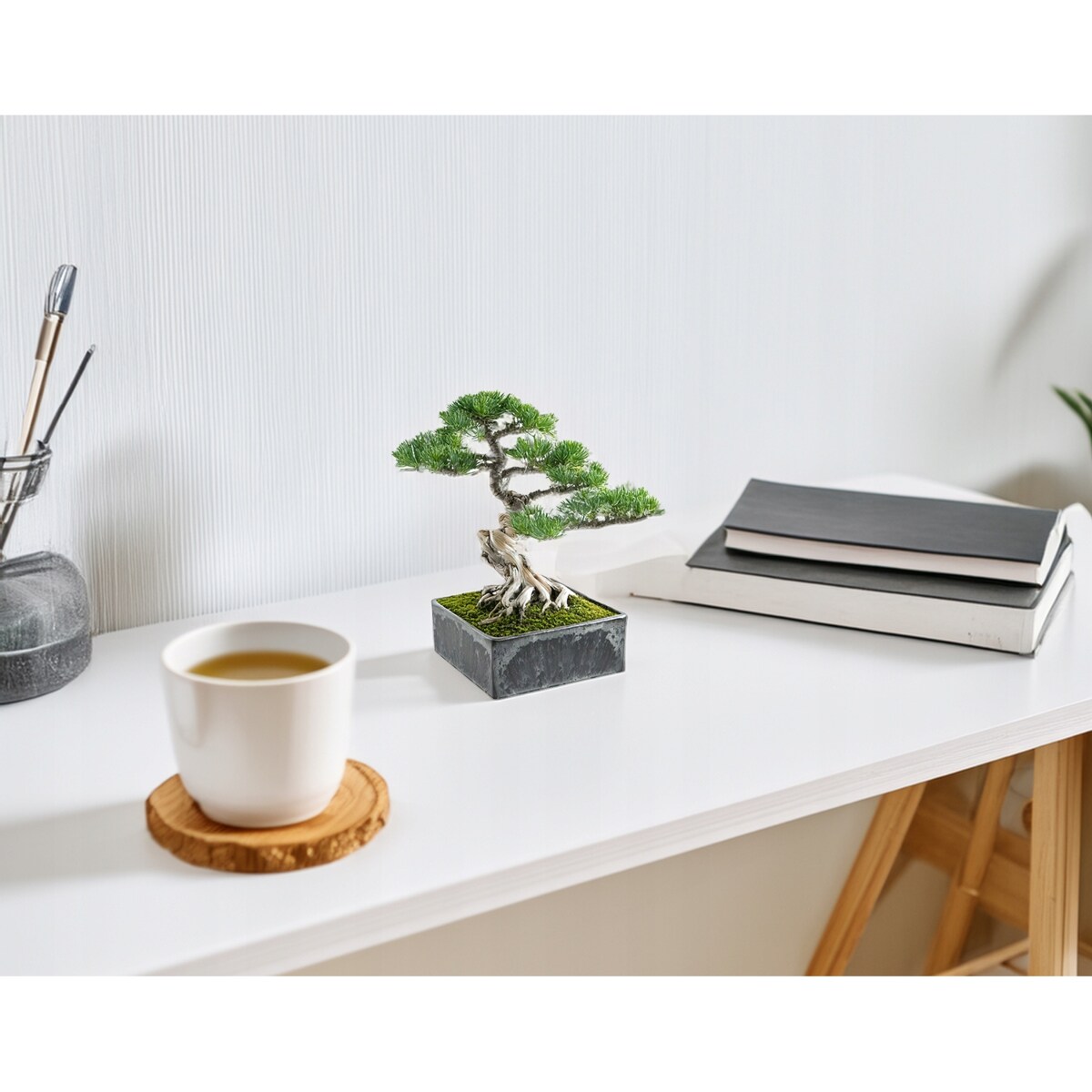 DONICZKA NA BONSAI PŁASKA 15x15 KWADRATOWA PŁYTKA NA PARAPET SZARA EKO