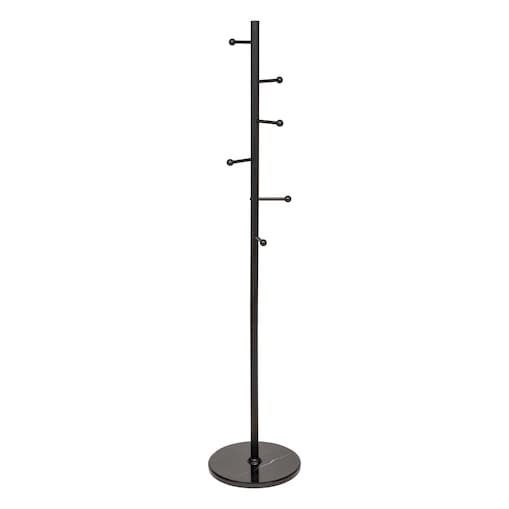 Wieszak na płaszcze BLACKMARBLE z 6 metalowymi uchwytami, 173 cm