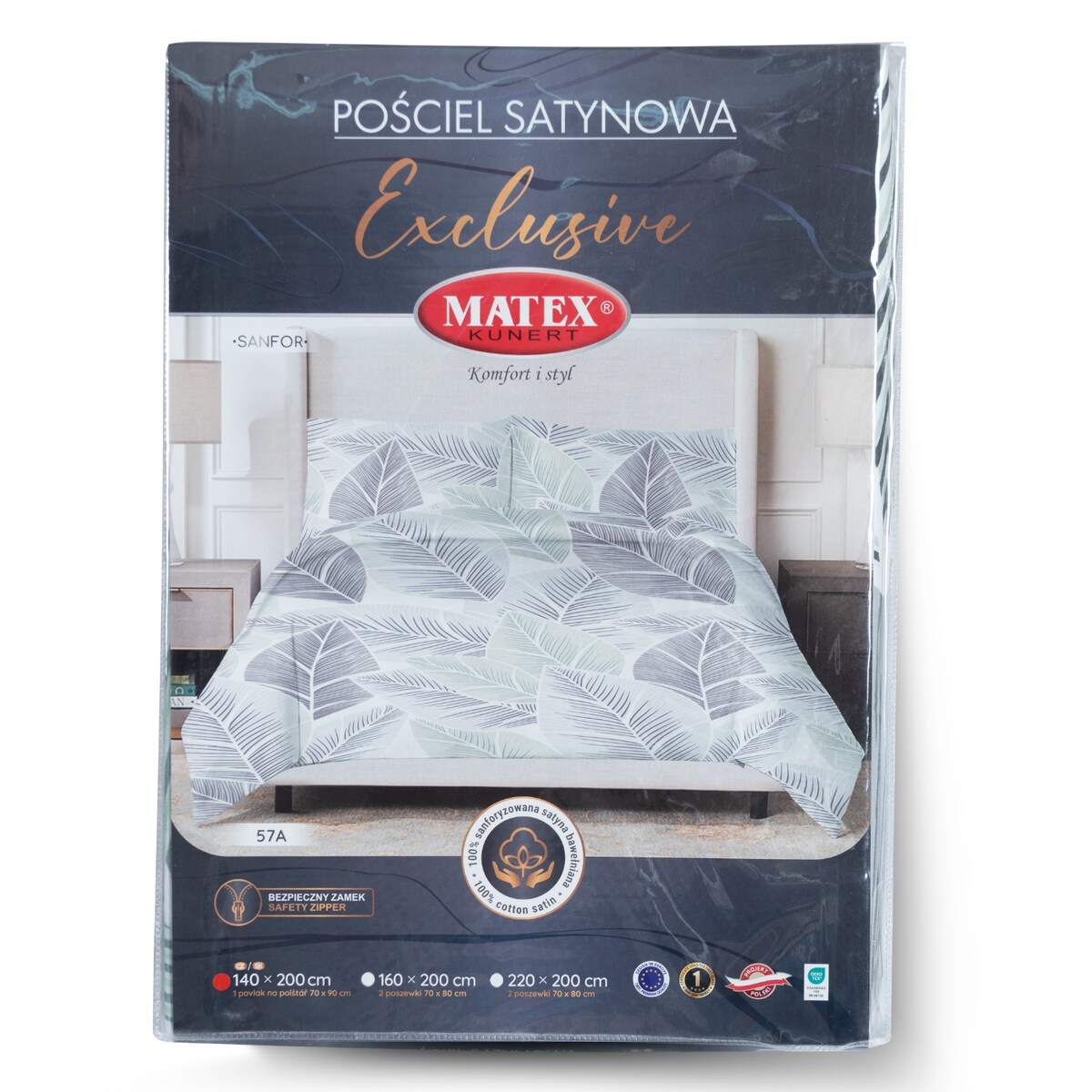 Pościel satynowa EXCLUSIVE CZ (140x200-1,70x90-1)