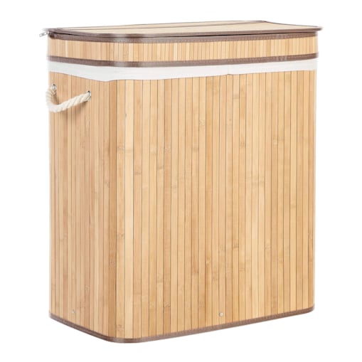 Kosz bambusowy z pokrywką jasne drewno KALTHOTA