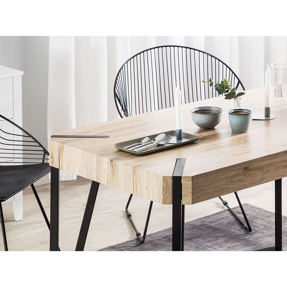 Stół do jadalni 130 x 80 cm jasne drewno CAMBELL