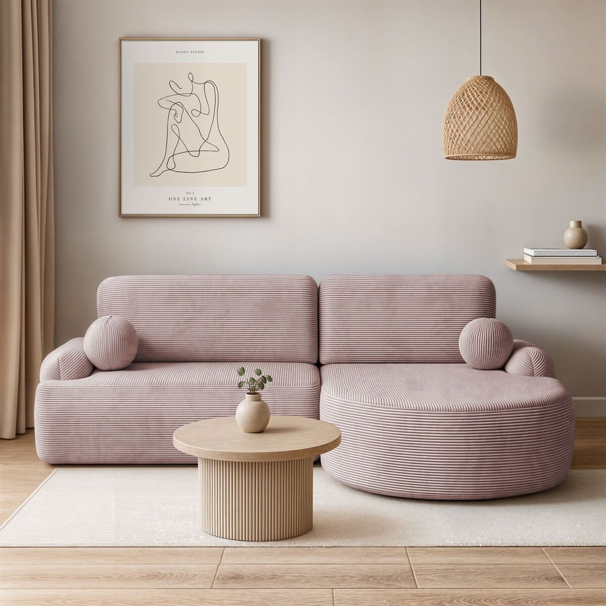 Zaokrąglony narożnik CLEO II z funkcją spania, wersja prawa, Poso 145