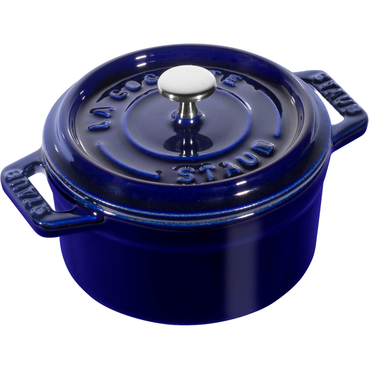 Mini garnek żeliwny okrągły Staub - 250 ml, Niebieski