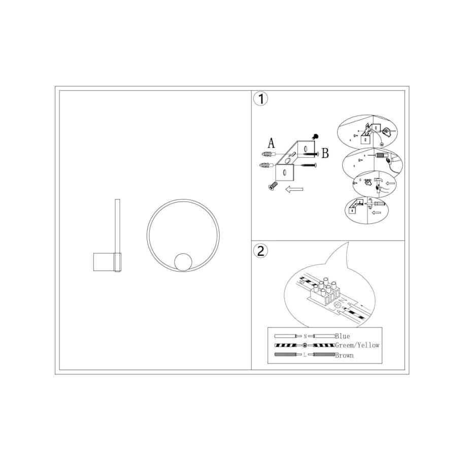 LAMPA ŚCIENNA VENTURO BIAŁA