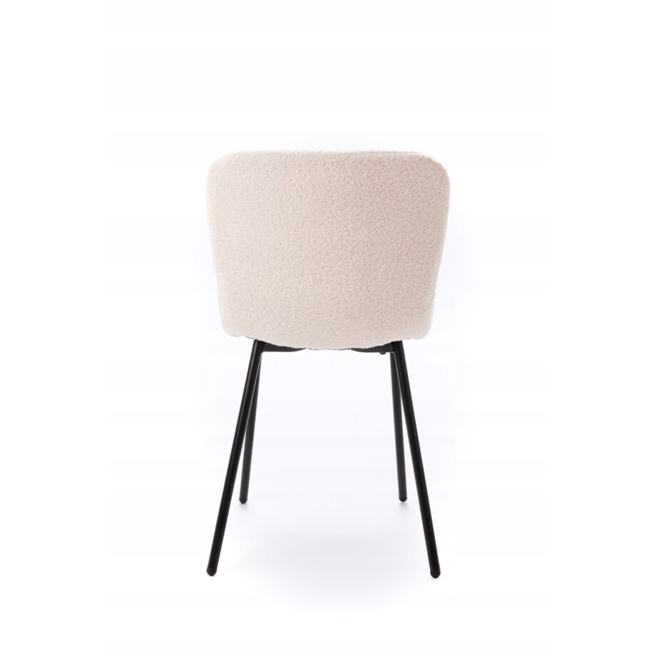 ZESTAW 4 SZTUK Krzesła VALTI Biało-Czarne Tapicerowane Nowoczesne TEDDY