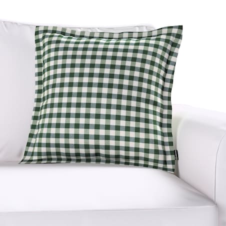 Poszewka Mona na poduszkę 45x45 zielono-biała kratka (1,5x1,5cm)