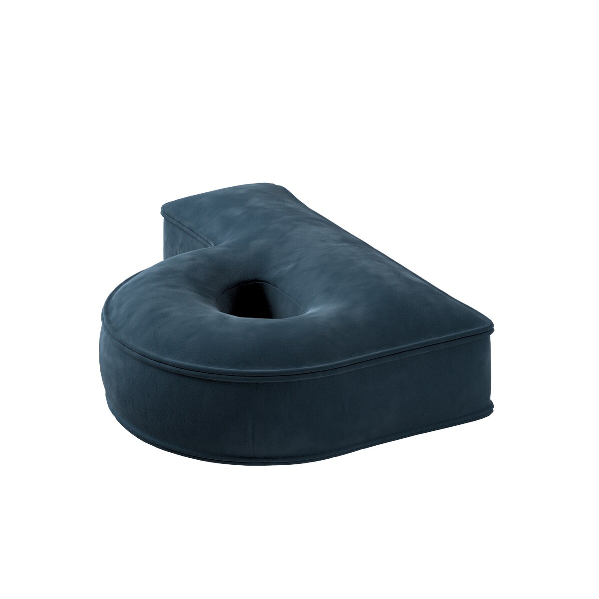 Poduszka literka P, pruski błękit, 35x40cm, Posh Velvet