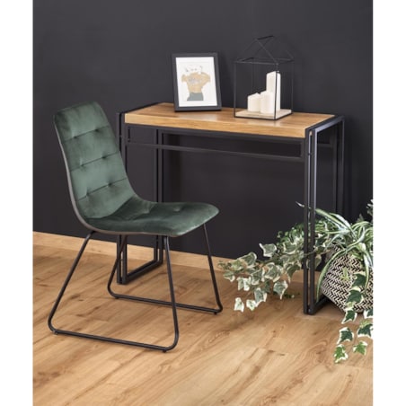 KONSOLA Indar 90/35/76 cm DĄB ZŁOTY czarna podstawa