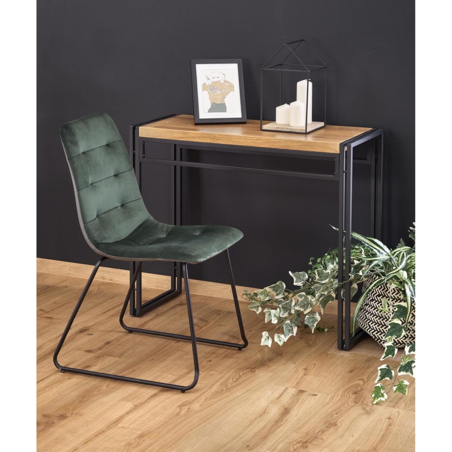 KONSOLA Indar 90/35/76 cm DĄB ZŁOTY czarna podstawa