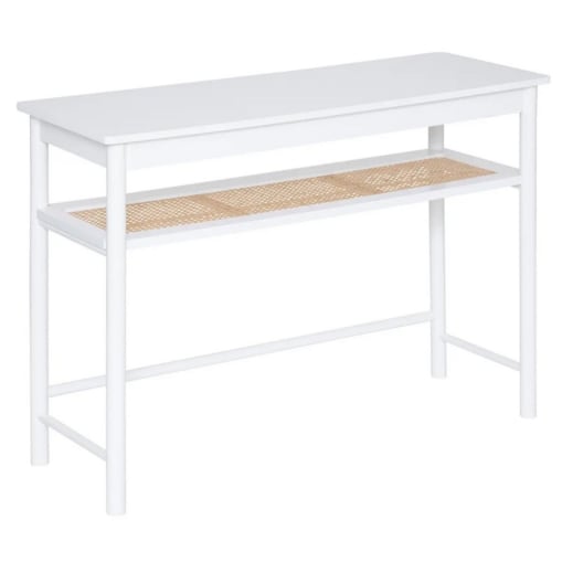 Konsola biała z plecionką wiedeńską Calabasas 110 cm