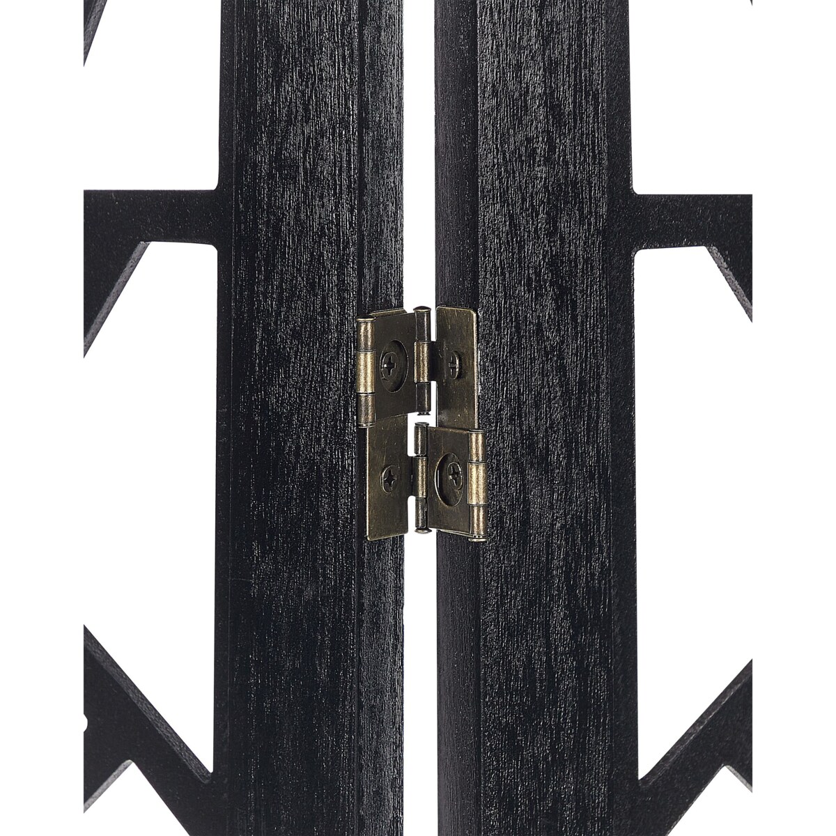 4-panelowy składany parawan pokojowy drewniany 170 x 163 cm czarny PIANLARGO