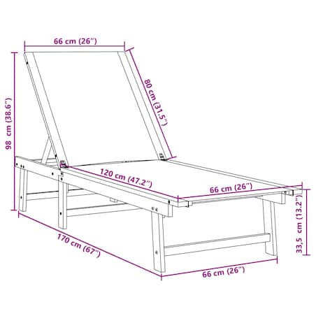 vidaXL Leżaki, 2 szt., szare, lite drewno akacjowe i textilene
