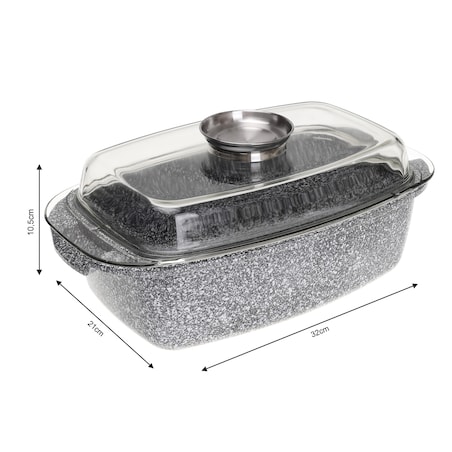 Brytfanna z powłoką marmurową KLAUSBERG 4.5L 32cm 2 elementy