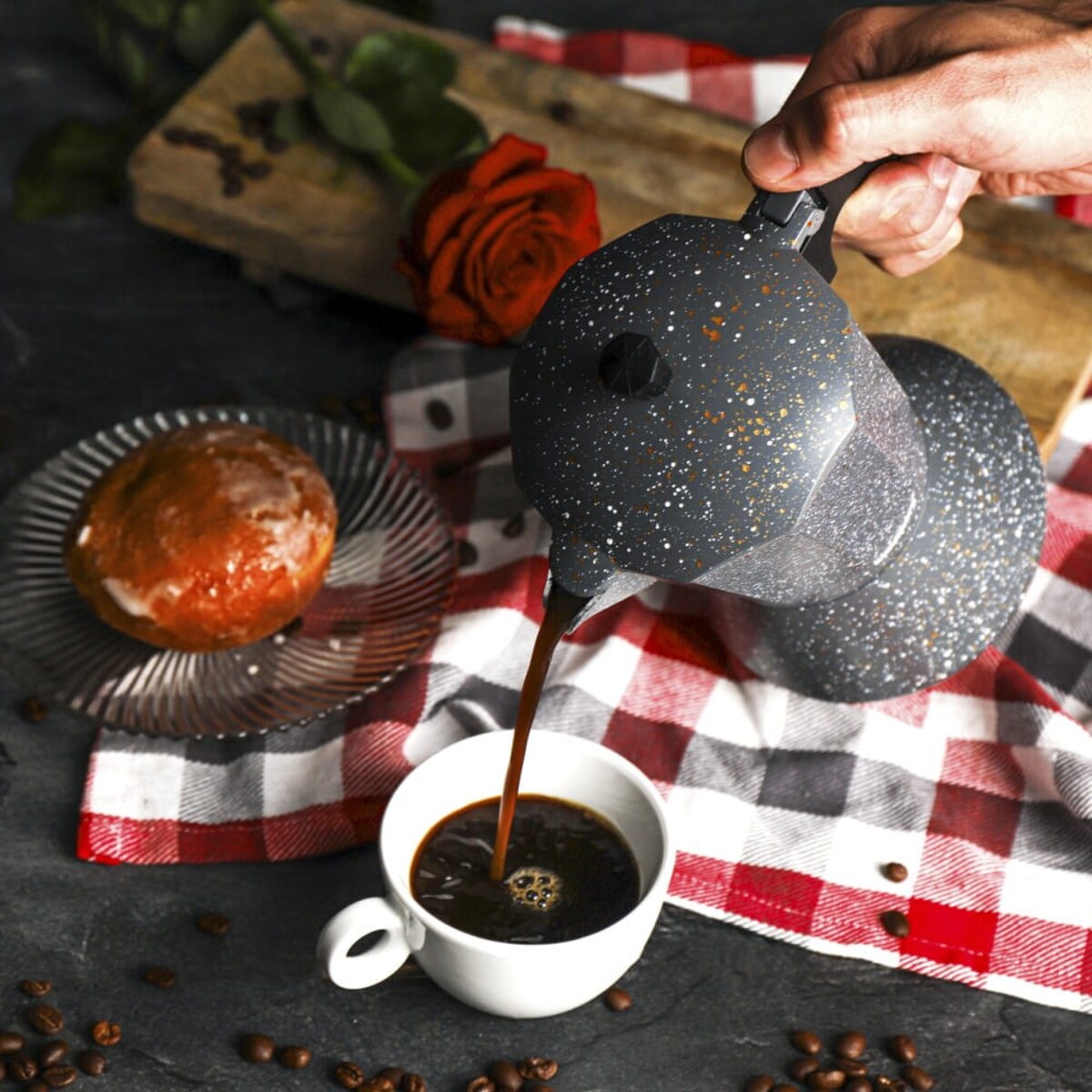 Kawiarka espresso 600ml 12 filiżanek szara KLAUSBERG