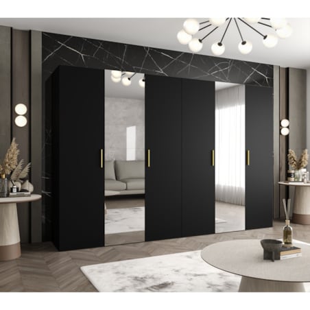 Szafa uchylna otwierana BARI 2 300 wys. 202 cm Czarny + u. Złoty