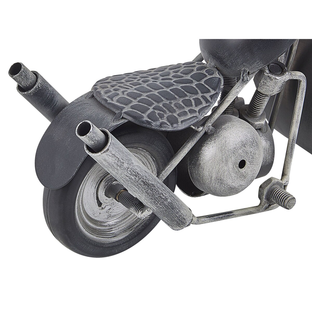 Zegar stojący w kształcie motoru czarno-srebrny BERNO