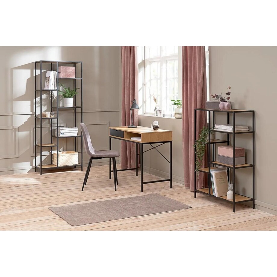 Regał na książki COSTA A dąb/czarny