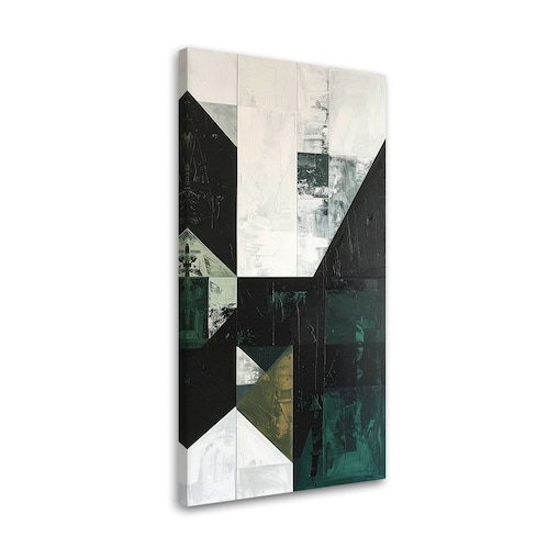 Obraz do salonu sypialni biura loftu, Zielona geometryczna abstrakcja
