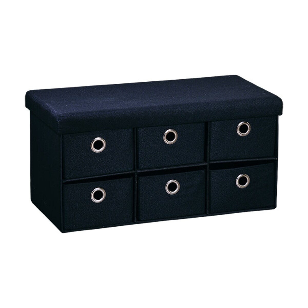 Siedzisko do przedpokoju z imitacji lnu, 6 szuflad