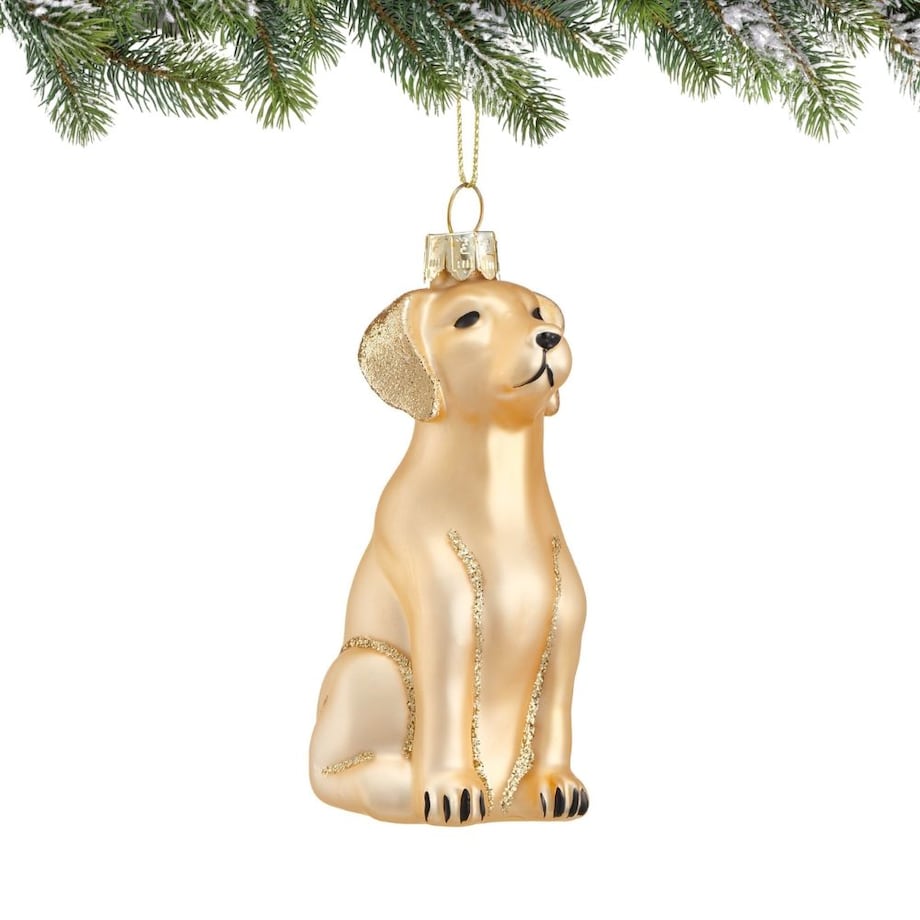 VILLA ITALIA Bombka szklana PIES złoty 10 cm