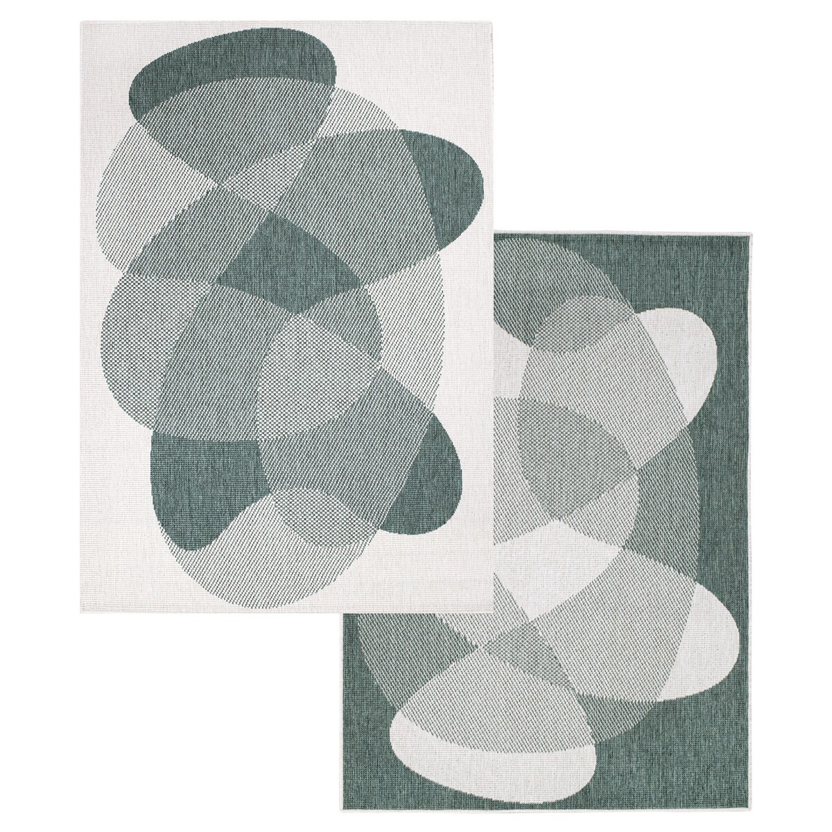 Funkcjonalny dywan na zewnątrz i do wnętrz, dwustronny DUO 58350 Zielony 160x230