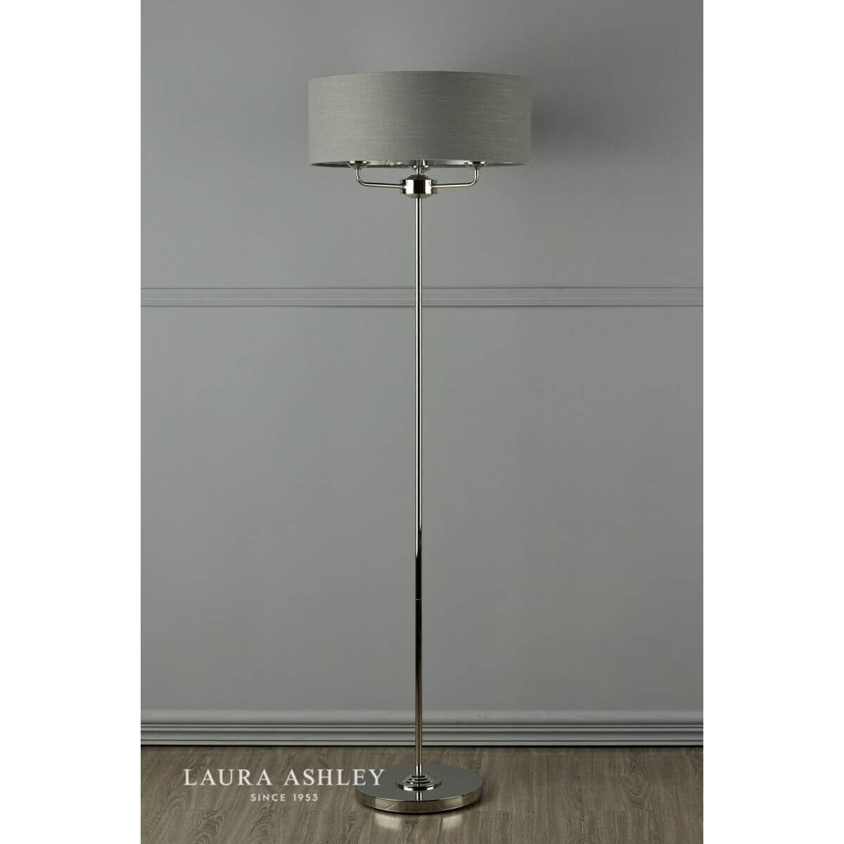 Sypialniana lampa podłogowa Sorrento LA3688866-Q Laura Ashley szara nikiel