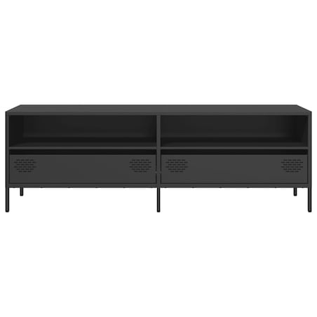 vidaXL Szafka RTV, czarna, 135x39x43,5 cm, stal walcowana na zimno