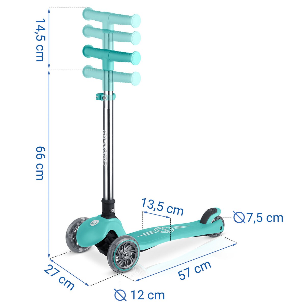 Hulajnoga trójkołowa dla dzieci Ricokids Glow balansowa świecąca w ciemności 765700