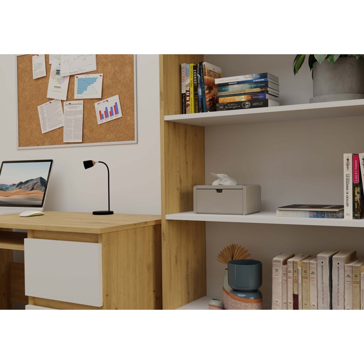 Regał Onyx R80 Dąb Artisan Biel