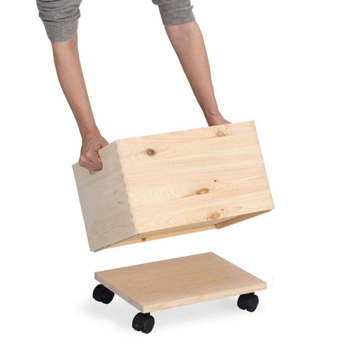 Wózek na pudła, drewno sosnowe