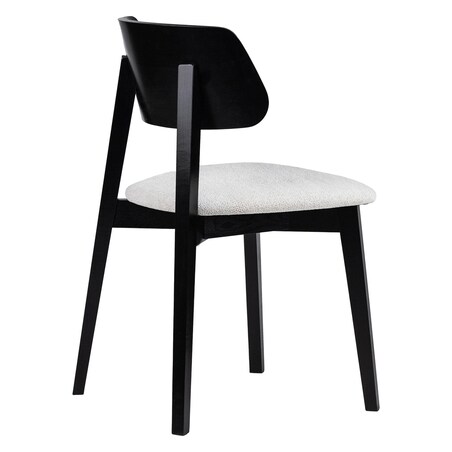 Krzesło drewniane 80x46x43 cm czarne/jasnobeżowe TOSCANIA - VI