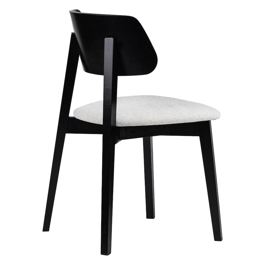 Krzesło drewniane 80x46x43 cm czarne/jasnobeżowe TOSCANIA - VI