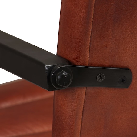 vidaXL Krzesła stołowe, 2 szt., brązowe, naturalna skóra