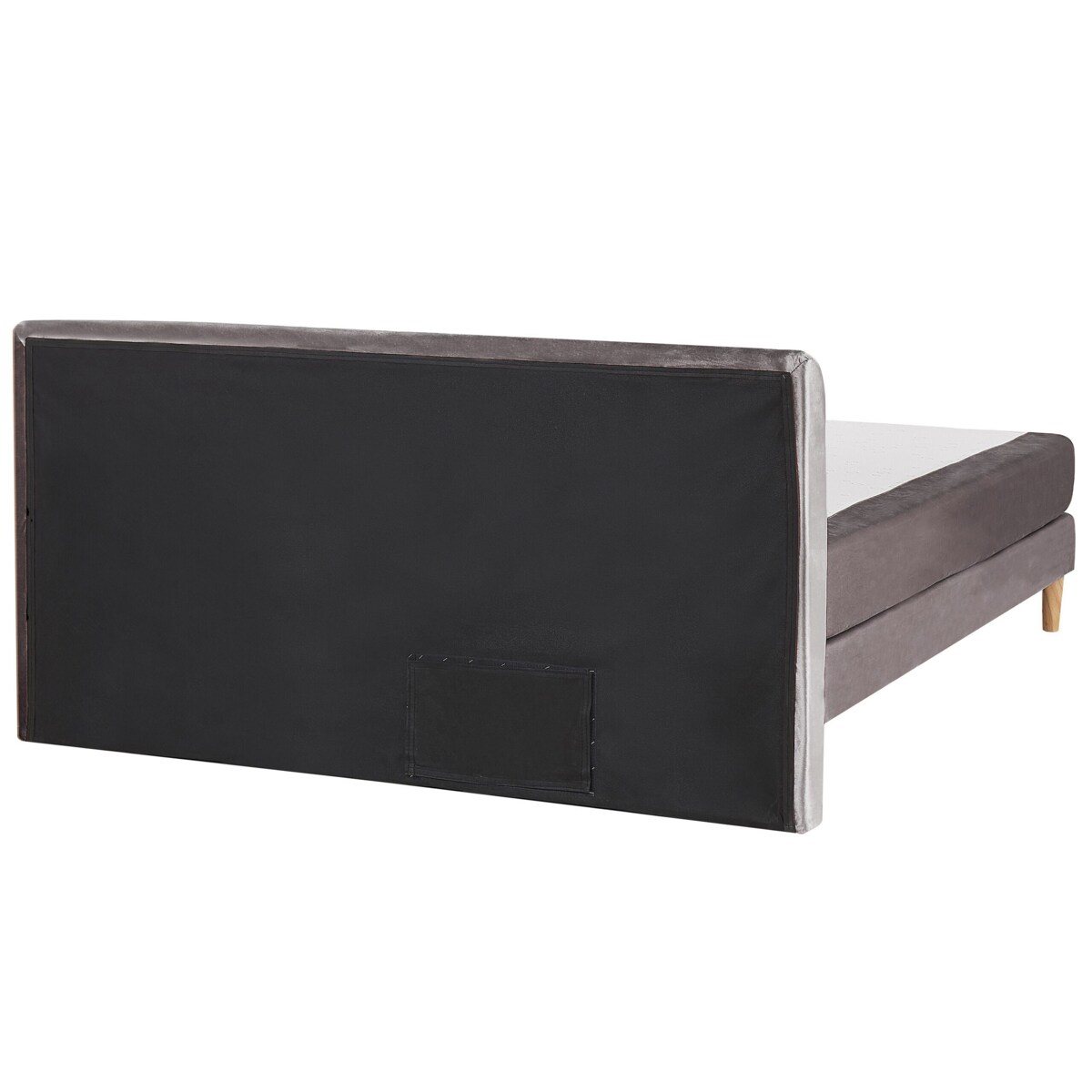 Łóżko kontynentalne welurowe 180 x 200 cm szare MARQUISE