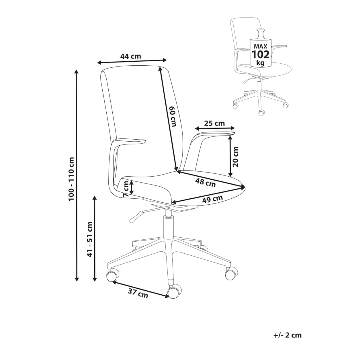Krzesło biurowe CAPTAIN Jasnoszary