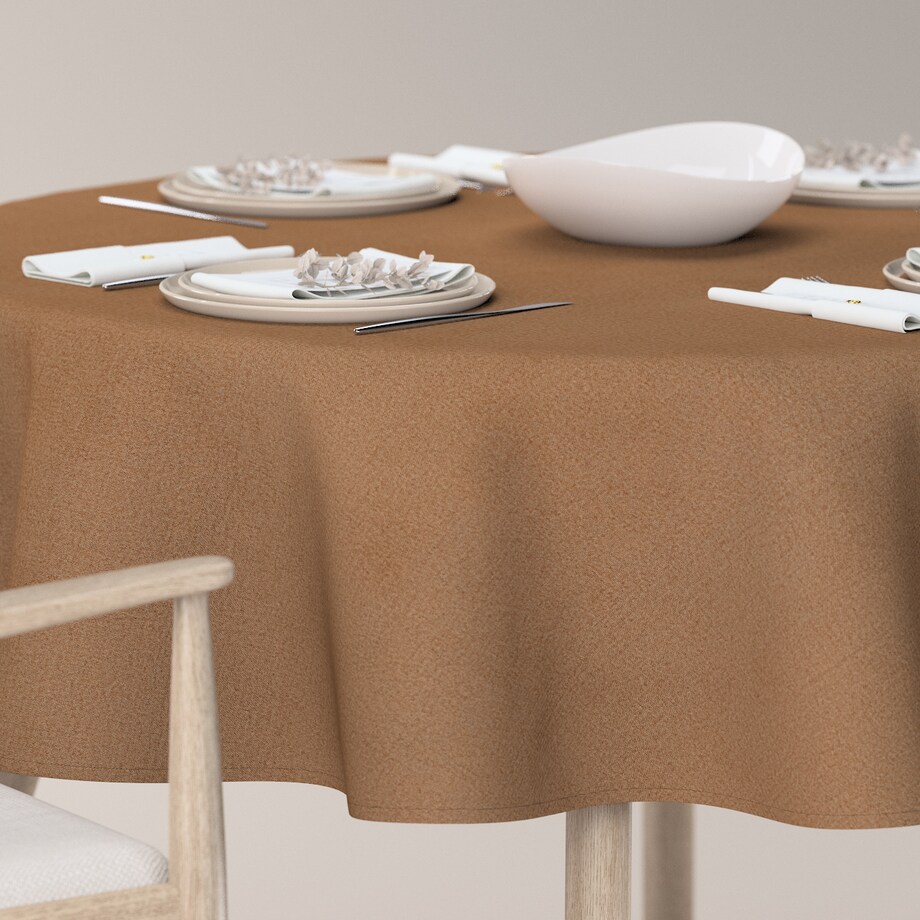 Obrus okrągły 100 x 100 cm jasny brąz